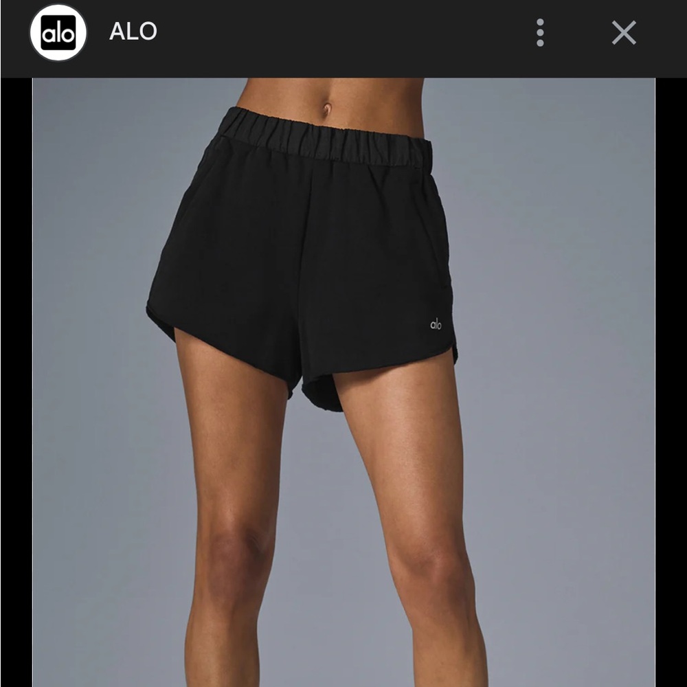 ALO Yoga In the Air Dolphin Hem Black Athletic Shorts XS